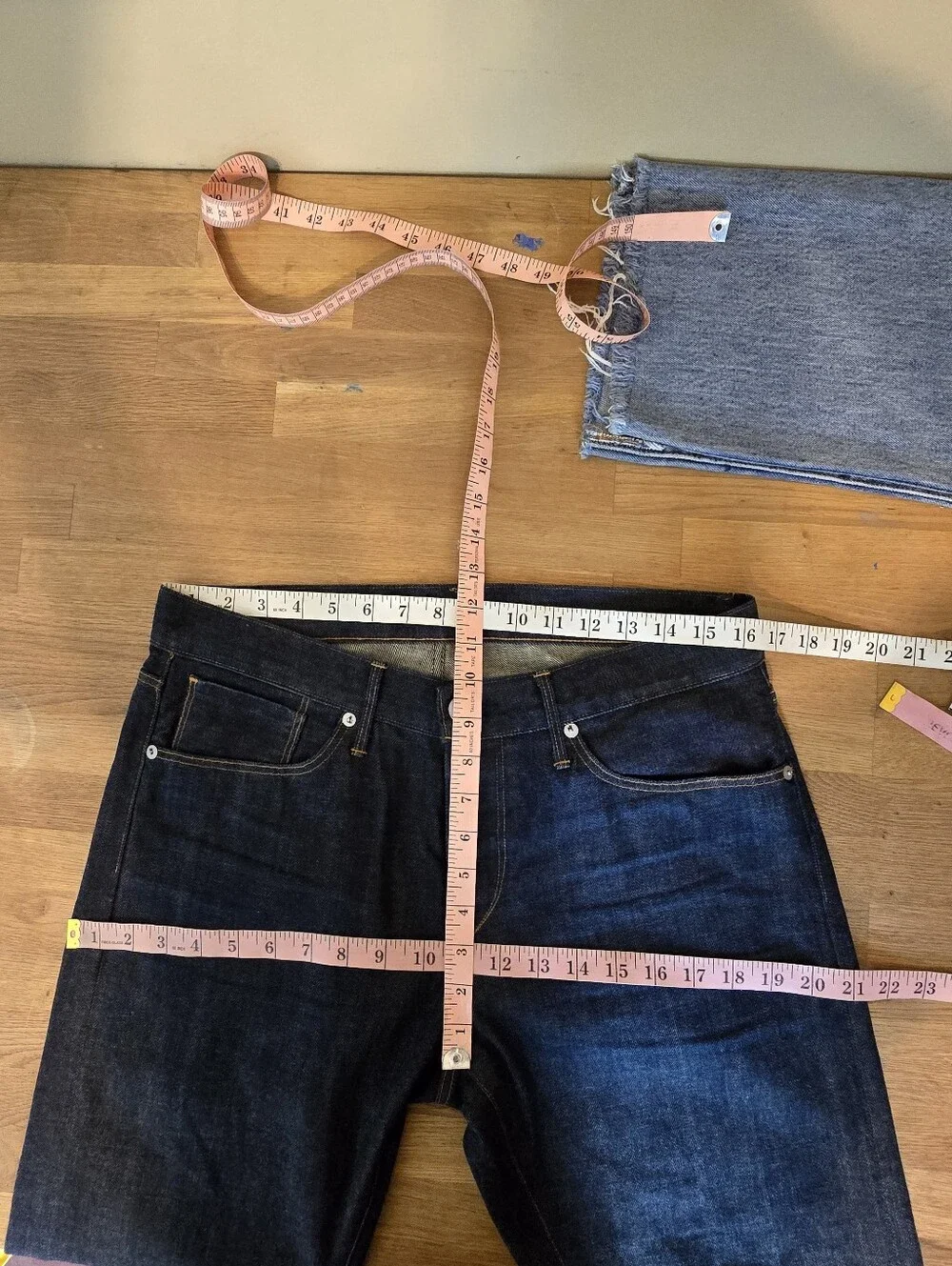 3x1 NYC Selvedge Denim Jeans Made in USA Dark Wash Cuffed Straight Leg Size 33